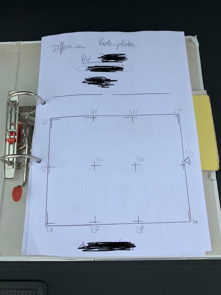 Nachweis / Plan / Grundriss der Okal Haus Bodenplatte